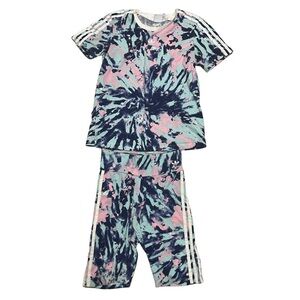 Adidas Tie Dye Tee / Bike Short Set  Size Small
